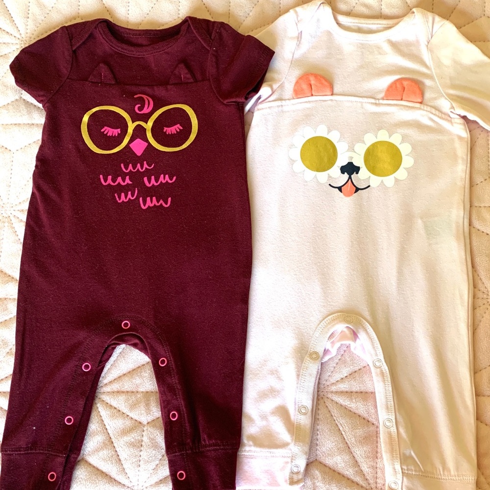 🛍2 Cat&Jack Baby Girl Rompers